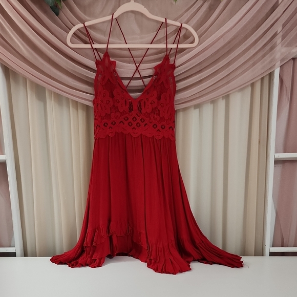 Free People Red Asymmetrical Dress - Picture 4 of 5